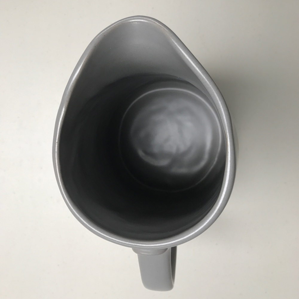 Medium Matte Stoneware Gray Pitcher - Picture 5 of 7